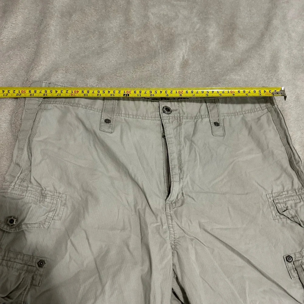 Buckle Black parachute Cargo Shorts Mens 38 12in Stone Meltdown Slim Fit Y2K
